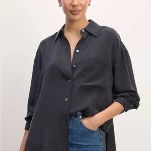 Madewell Classic Black silk Shirt